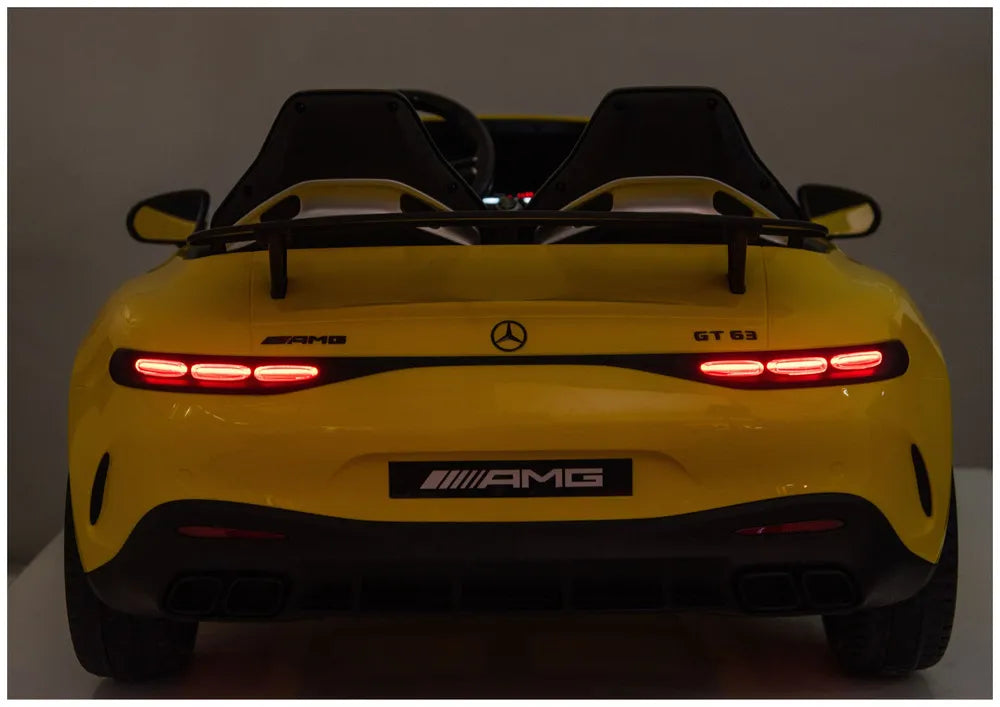 Akumuliatorinis automobilis Mercedes GT63 AMG DK-GT63 24V LCD geltonas