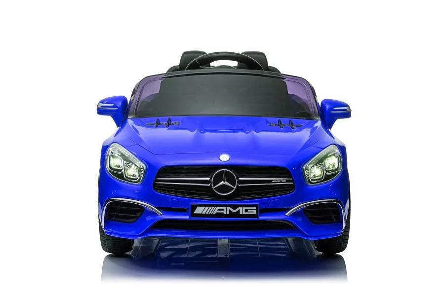 Akumuliatorinis automobilis Mercedes SL65 S, mėlynos spalvos lakuotas, LCD