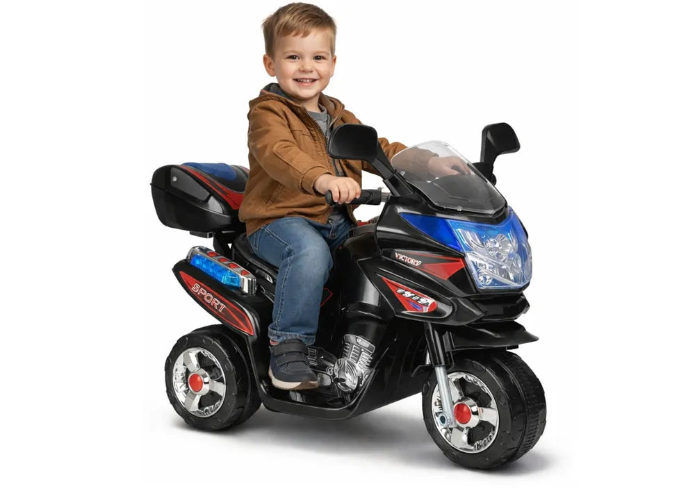 HC8051 juodas elektrinis vaikiškas motociklas