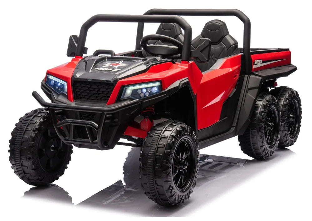 Akumuliatorinis automobilis 6 ratais LEAN CARS XB-1038A 4x4 24V Raudonas