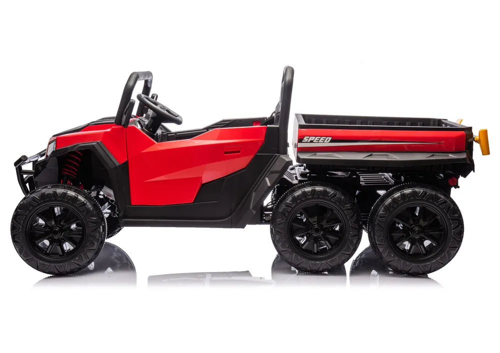 Akumuliatorinis automobilis 6 ratais LEAN CARS XB-1038A 4x4 24V Raudonas