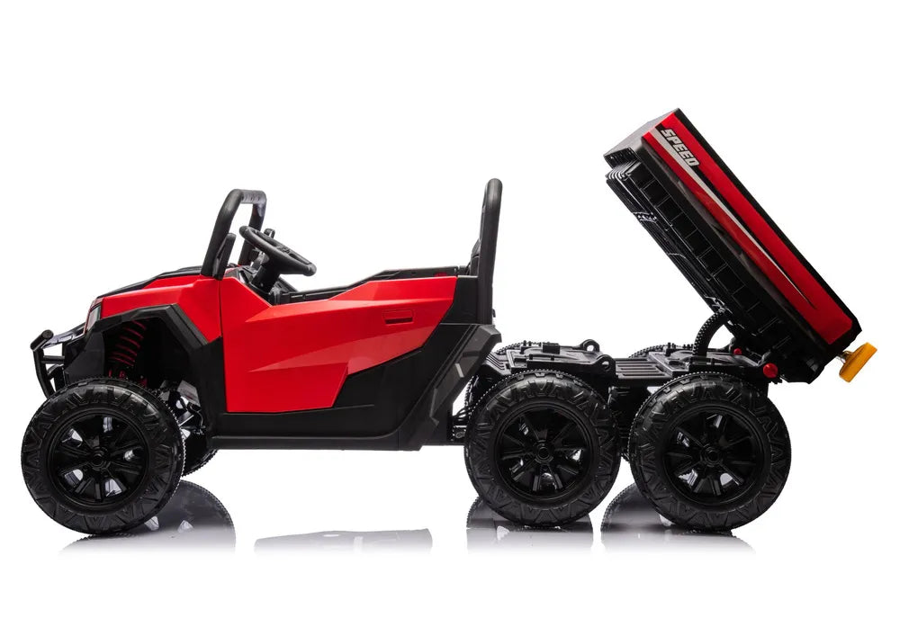 Akumuliatorinis automobilis 6 ratais LEAN CARS XB-1038A 4x4 24V Raudonas