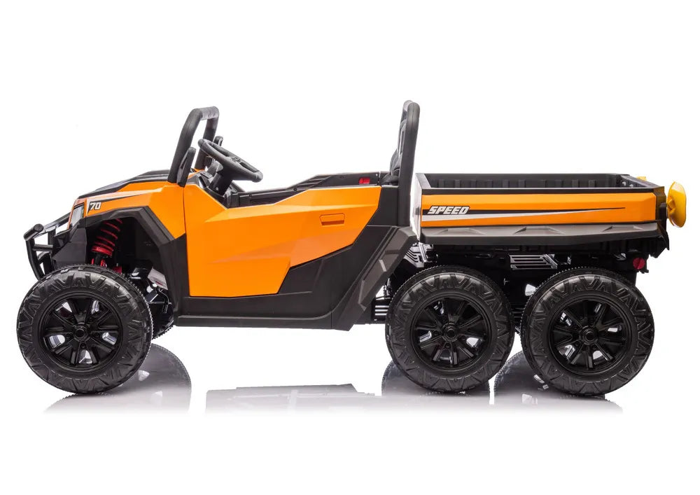 Akumuliatorinis automobilis 6 ratų XB-1038A 4x4 24V Oranžinis
