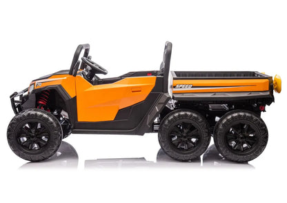 Akumuliatorinis automobilis 6 ratų XB-1038A 4x4 24V Oranžinis