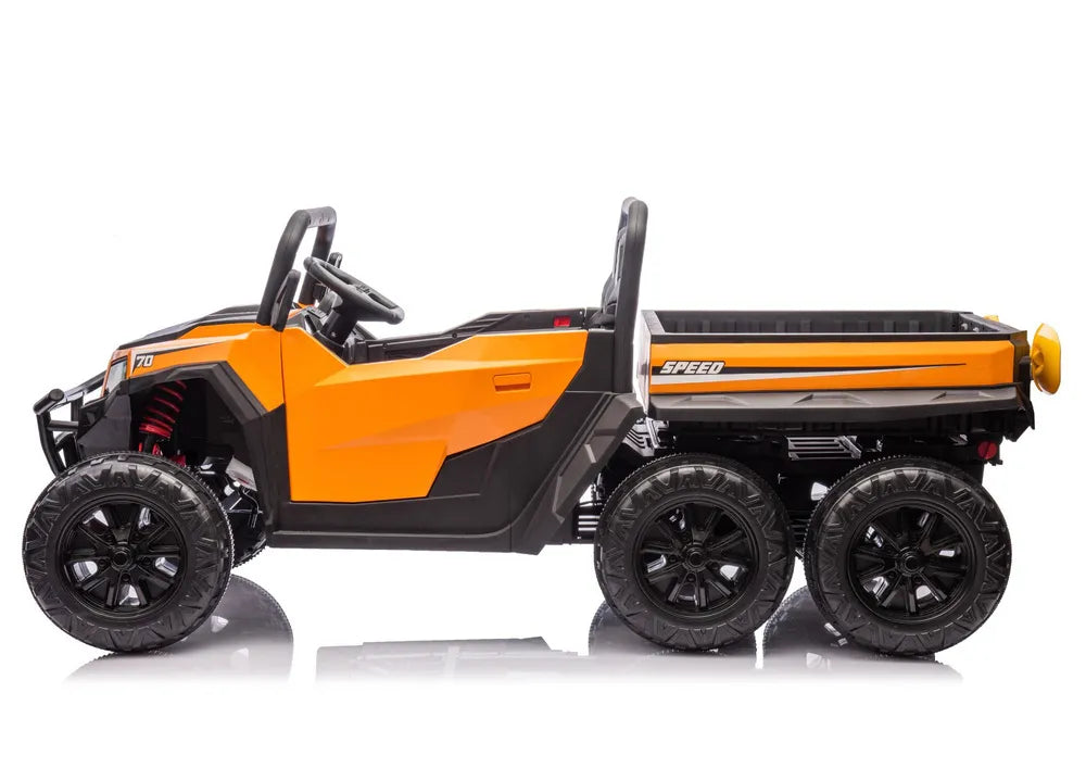 Akumuliatorinis automobilis 6 ratų XB-1038A 4x4 24V Oranžinis