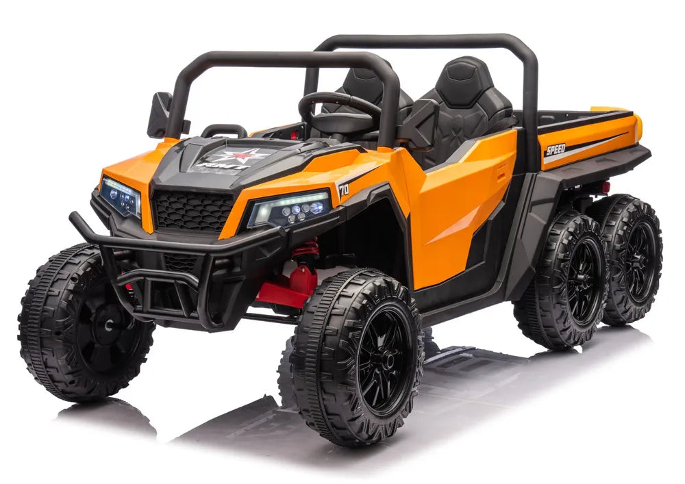 Akumuliatorinis automobilis 6 ratų XB-1038A 4x4 24V Oranžinis