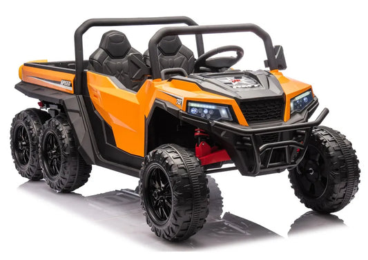 Akumuliatorinis automobilis 6 ratų XB-1038A 4x4 24V Oranžinis