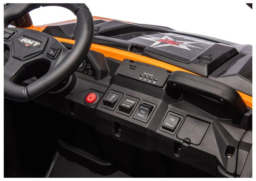 Akumuliatorinis automobilis 6 ratų XB-1038A 4x4 24V Oranžinis
