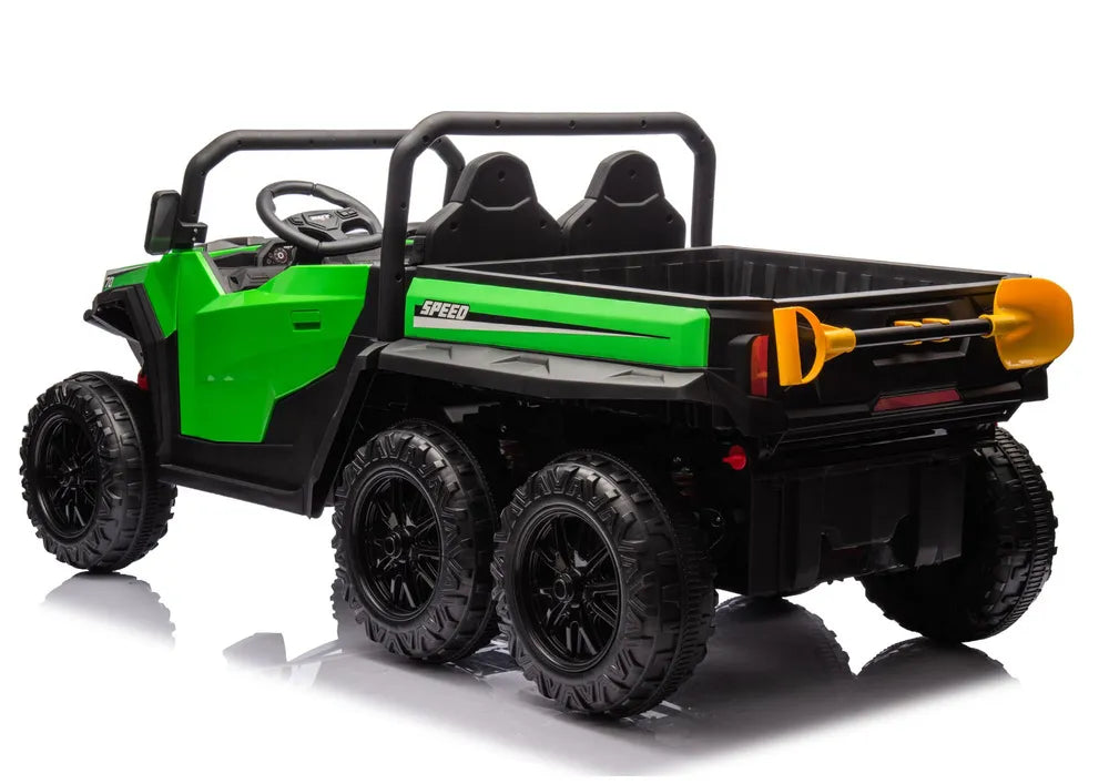 Akumuliatorinis automobilis 6 ratų XB-1038A 4x4 24V Žalias