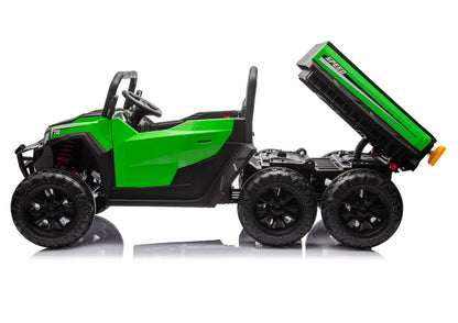 Akumuliatorinis automobilis 6 ratų XB-1038A 4x4 24V Žalias
