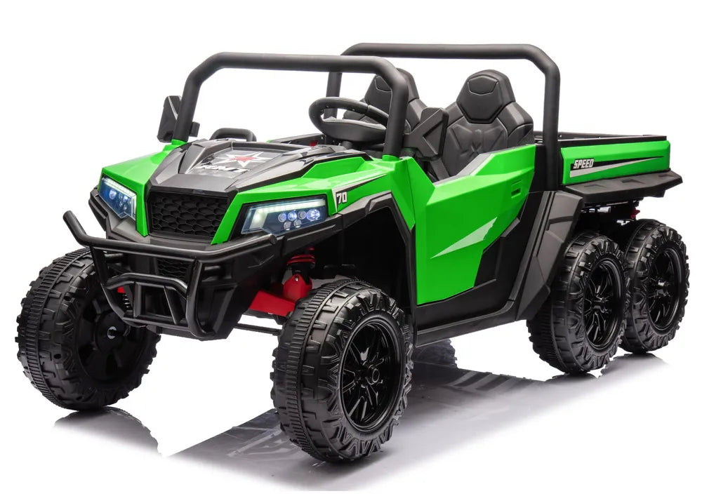 Akumuliatorinis automobilis 6 ratų XB-1038A 4x4 24V Žalias