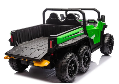 Akumuliatorinis automobilis 6 ratų XB-1038A 4x4 24V Žalias