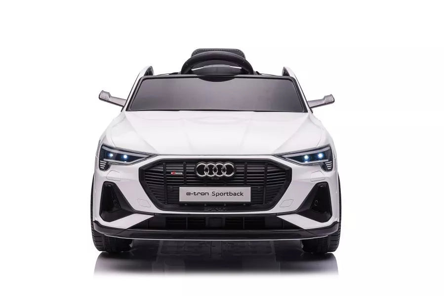Akumuliatorinis automobilis Audi E-Tron Baltas QLS-6688 LED žibintai MP3