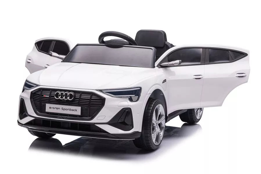 Akumuliatorinis automobilis Audi E-Tron Baltas QLS-6688 LED žibintai MP3