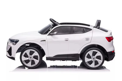 Akumuliatorinis automobilis Audi E-Tron Baltas QLS-6688 LED žibintai MP3