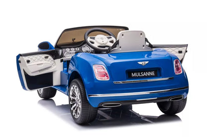 Akumuliatorinis automobilis Bentley Mulsanne, mėlynos spalvos, blizgus