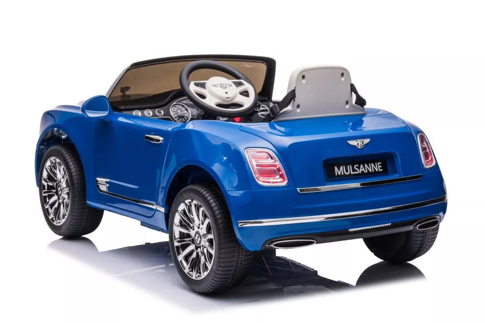 Akumuliatorinis automobilis Bentley Mulsanne, mėlynos spalvos, blizgus