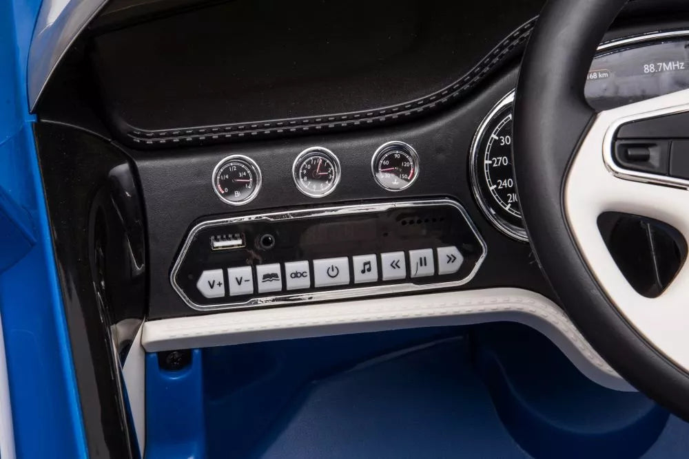 Akumuliatorinis automobilis Bentley Mulsanne, mėlynos spalvos, blizgus