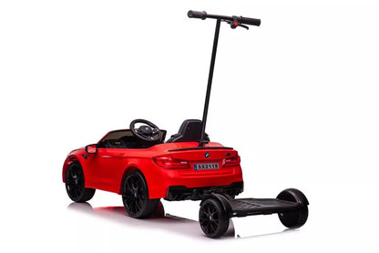 Akumuliatorinis automobilis BMW M5 su platforma tėvams, raudonas, lakuotas