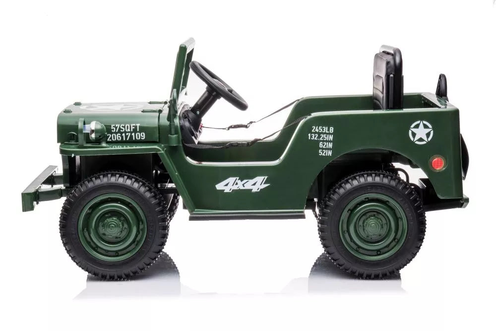 Akumuliatorinis automobilis LEAN CARS JH103 karinis žalias 4x4