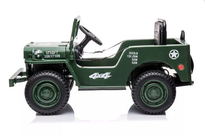 Akumuliatorinis automobilis LEAN CARS JH103 karinis žalias 4x4