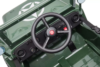 Akumuliatorinis automobilis LEAN CARS JH103 karinis žalias 4x4