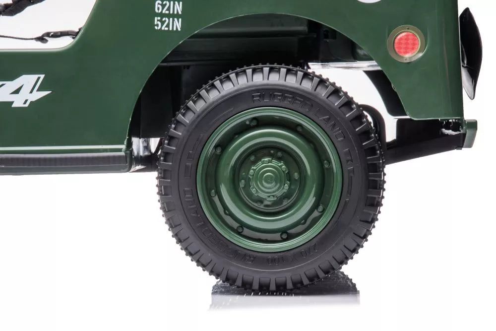 Akumuliatorinis automobilis LEAN CARS JH103 karinis žalias 4x4