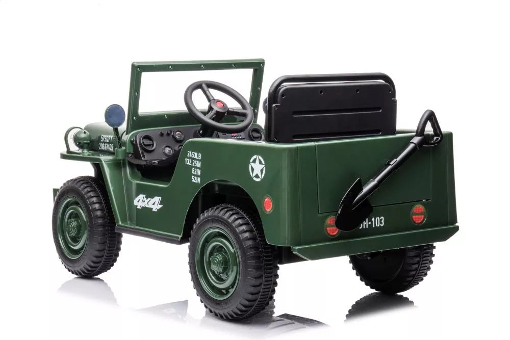 Akumuliatorinis automobilis LEAN CARS JH103 karinis žalias 4x4