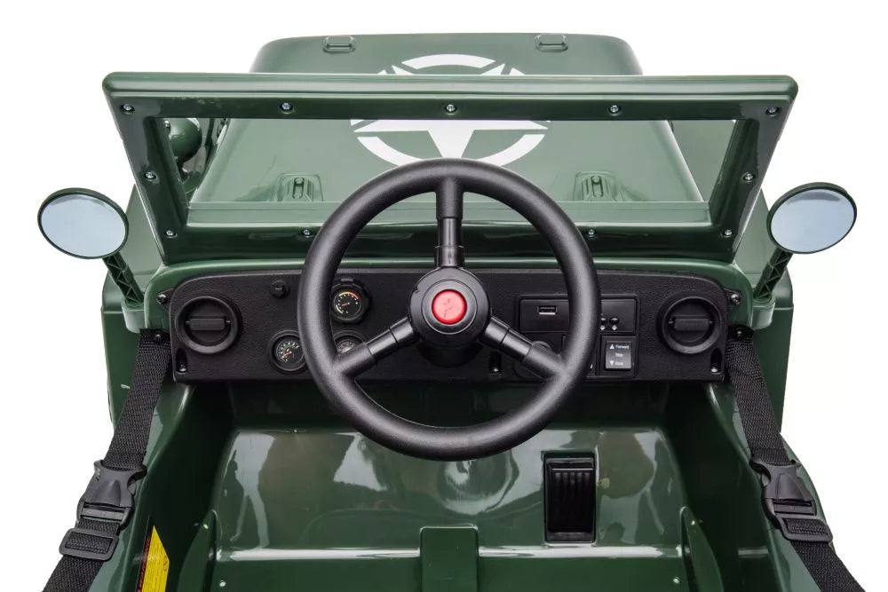 Akumuliatorinis automobilis LEAN CARS JH103 karinis žalias 4x4