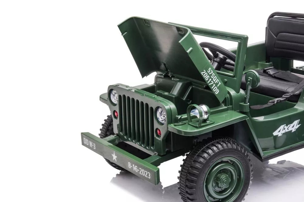 Akumuliatorinis automobilis LEAN CARS JH103 karinis žalias 4x4