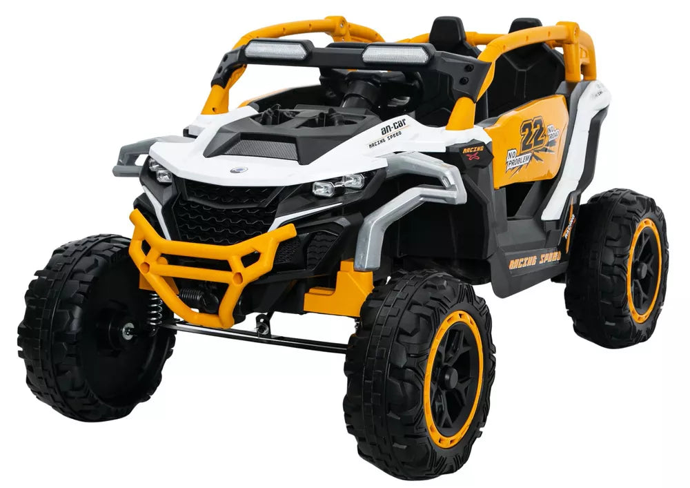 Akumuliatorinis automobilis LEAN CARS M3, baltai geltonas, 4x4