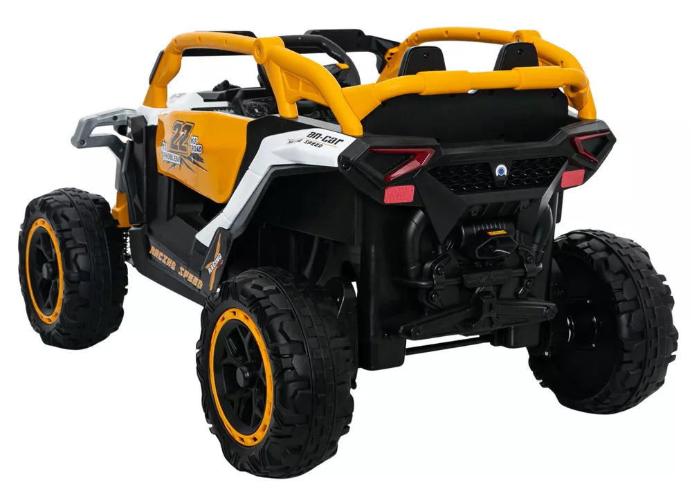 Akumuliatorinis automobilis LEAN CARS M3, baltai geltonas, 4x4