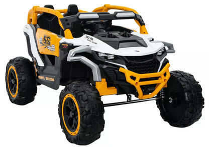 Akumuliatorinis automobilis LEAN CARS M3, baltai geltonas, 4x4
