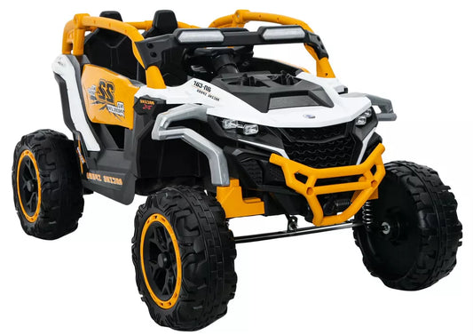 Akumuliatorinis automobilis LEAN CARS M3, baltai geltonas, 4x4