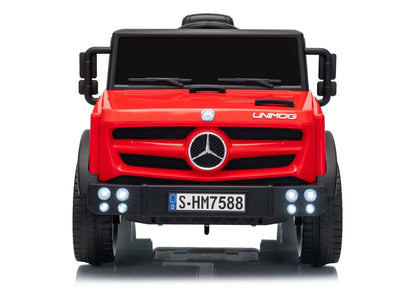 Akumuliatorinis automobilis LEAN CARS Unimog HM7588 6V4Ah, raudonas