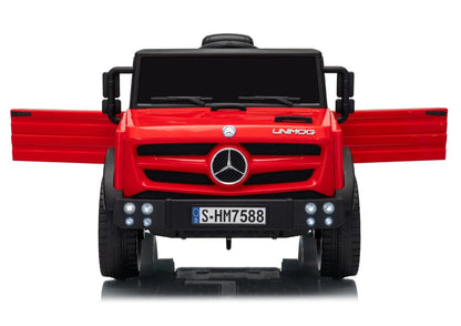 Akumuliatorinis automobilis LEAN CARS Unimog HM7588 6V4Ah, raudonas