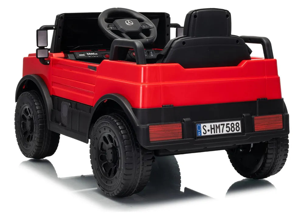Akumuliatorinis automobilis LEAN CARS Unimog HM7588 6V4Ah, raudonas