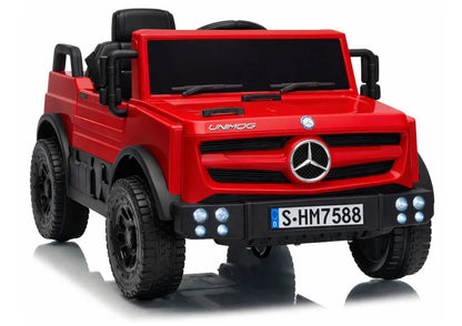 Akumuliatorinis automobilis LEAN CARS Unimog HM7588 6V4Ah, raudonas
