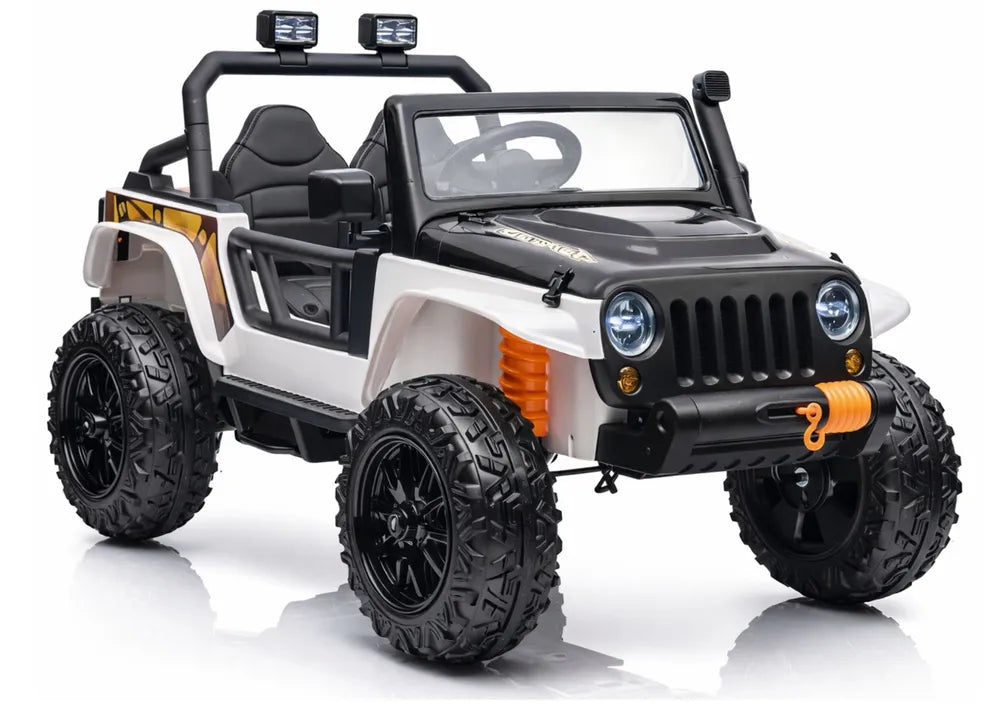 Akumuliatorinis automobilis LEAN CARS XB-1118 su pulteliu, LED žibintais, baltas