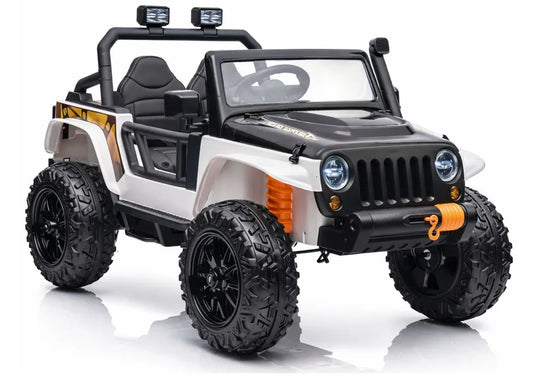 Akumuliatorinis automobilis LEAN CARS XB-1118 su pulteliu, LED žibintais, baltas