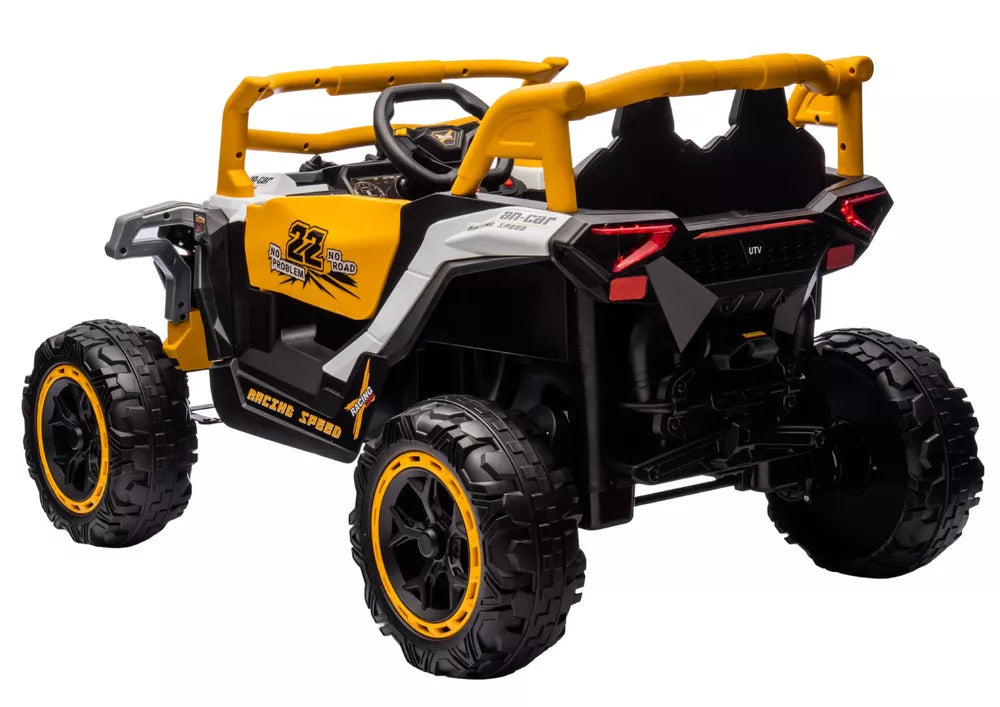 Akumuliatorinis automobilis M1 Baltas-Geltonas 4x4