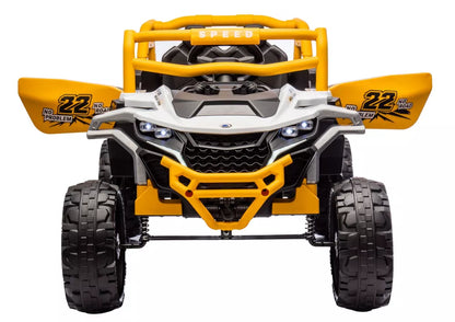Akumuliatorinis automobilis M1 Baltas-Geltonas 4x4