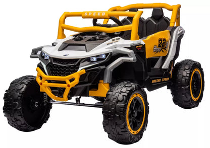 Akumuliatorinis automobilis M1 Baltas-Geltonas 4x4