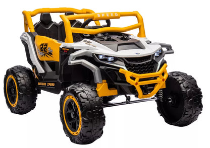 Akumuliatorinis automobilis M1 Baltas-Geltonas 4x4