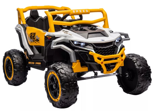 Akumuliatorinis automobilis M1 Baltas-Geltonas 4x4