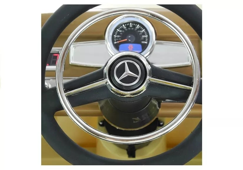 Akumuliatorinis automobilis Mercedes 300S smėlio spalvos