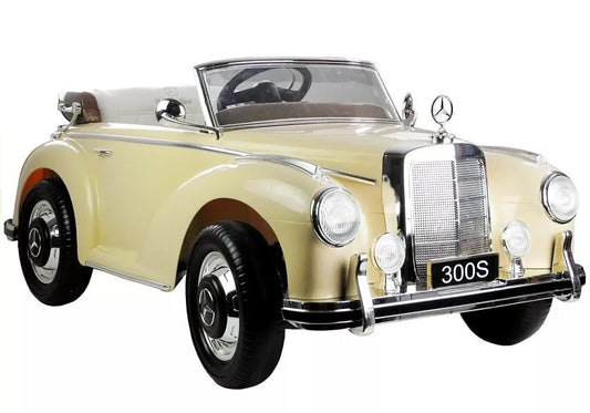Akumuliatorinis automobilis Mercedes 300S smėlio spalvos