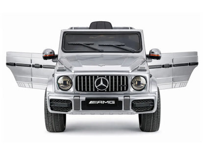 Akumuliatorinis automobilis Mercedes AMG G 63, sidabrinės spalvos, lakuotas