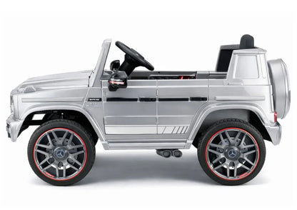Akumuliatorinis automobilis Mercedes AMG G 63, sidabrinės spalvos, lakuotas