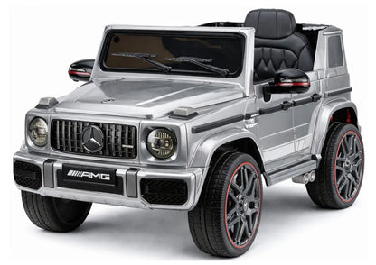 Akumuliatorinis automobilis Mercedes AMG G 63, sidabrinės spalvos, lakuotas